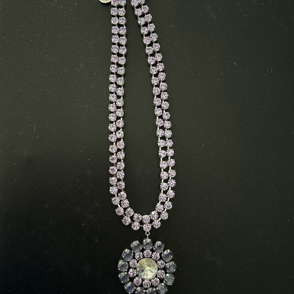 Purple Double-Strand Floral Necklace